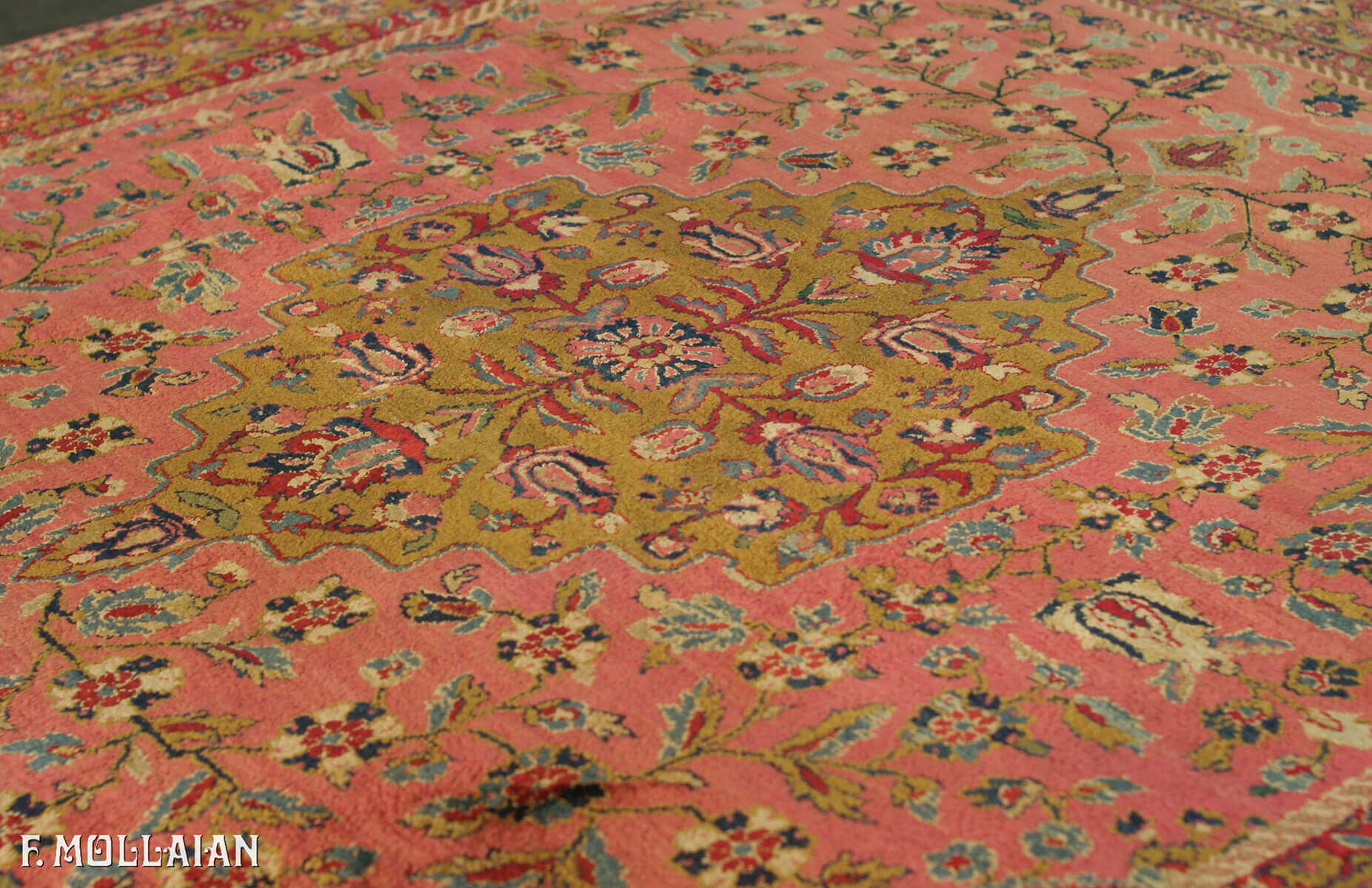 Tapis Persan Antique Kashan Soie n°:92436417